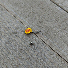 Load image into Gallery viewer, 16G 5/16 Happy Sunflower Yellow Curved Eyebrow Ring
