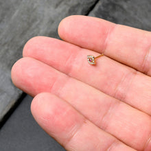 Load image into Gallery viewer, 20G 1/4 Clear Pink Gem Gold Tone Open Eye Nose Bone
