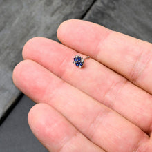 Load image into Gallery viewer, 20G 1/4 Clear Blue Gem Embellished Cross Nose Bone
