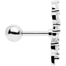 Load image into Gallery viewer, 16G 1/4 Clear CZ Gem Flower And Vine Cartilage Tragus Earring
