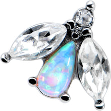 Load image into Gallery viewer, 16G 1/4 White Synthetic Opal Flower Cartilage Tragus Earring
