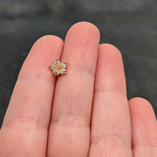 Load image into Gallery viewer, 16G 1/4 Pink Clear Gem Gold Tone Texture Star Cartilage Earring
