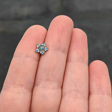 Load image into Gallery viewer, 16G 5/16 Clear Blue Gem Opulent Flower Labret Monroe Tragus
