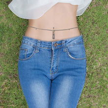 Load image into Gallery viewer, Clear Aurora Gem Southwest Dreamcatcher Dangle Belly Ring Belly Chain

