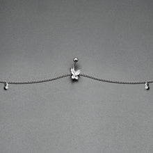 Load image into Gallery viewer, Clear Gem Rococo Butterfly Dangle Belly Ring Belly Chain
