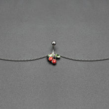 Load image into Gallery viewer, Red Green Gem Cheery Cherries Fruit Belly Ring Belly Chain
