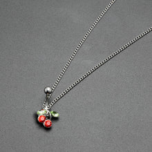 Load image into Gallery viewer, Red Green Gem Cheery Cherries Fruit Belly Ring Belly Chain
