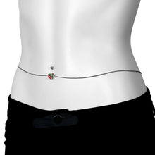 Load image into Gallery viewer, Red Green Gem Cheery Cherries Fruit Belly Ring Belly Chain
