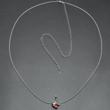 Load image into Gallery viewer, Red Green Gem Cheery Cherries Fruit Belly Ring Belly Chain
