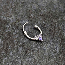 Load image into Gallery viewer, 16G 5/16 Purple Gem Bee Glamour Cartilage Clicker
