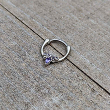 Load image into Gallery viewer, 16G 5/16 Purple Gem Bee Glamour Cartilage Clicker

