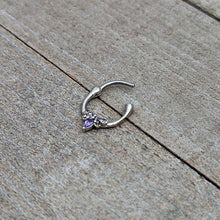 Load image into Gallery viewer, 16G 5/16 Purple Gem Bee Glamour Cartilage Clicker
