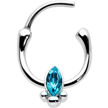 Load image into Gallery viewer, 16G 5/16 Blue Gem Deco Oval Cartilage Clicker
