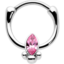 Load image into Gallery viewer, 16G 5/16 Pink Gem Deco Oval Cartilage Clicker
