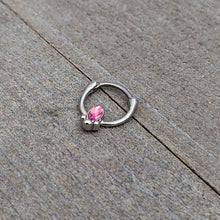 Load image into Gallery viewer, 16G 5/16 Pink Gem Deco Oval Cartilage Clicker
