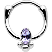 Load image into Gallery viewer, 16G 5/16 Purple Gem Deco Oval Cartilage Clicker
