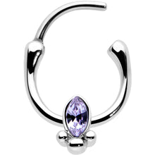 Load image into Gallery viewer, 16G 5/16 Purple Gem Deco Oval Cartilage Clicker
