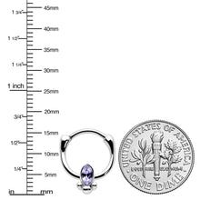 Load image into Gallery viewer, 16G 5/16 Purple Gem Deco Oval Cartilage Clicker
