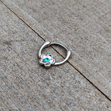 Load image into Gallery viewer, 16G 5/16 Blue Gem Sweetheart Flower Cartilage Clicker
