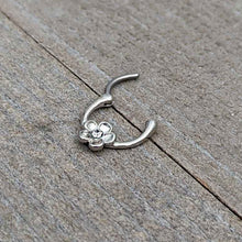 Load image into Gallery viewer, 16G 5/16 Clear Gem Sweetheart Flower Cartilage Clicker
