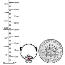 Load image into Gallery viewer, 16G 5/16 Pink Gem Sweetheart Flower Cartilage Clicker
