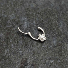 Load image into Gallery viewer, 16G 5/16 White Faux Opal Sweetheart Flower Cartilage Clicker
