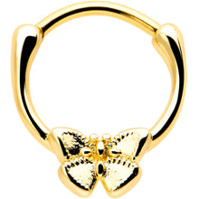 Load image into Gallery viewer, 16G 5/16 Gold Tone Simple Textured Butterfly Cartilage Clicker
