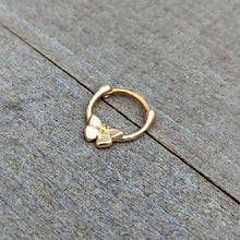 Load image into Gallery viewer, 16G 5/16 Gold Tone Simple Textured Butterfly Cartilage Clicker
