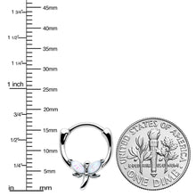 Load image into Gallery viewer, 16G 5/16 White Faux Opal Simple Style Dragonfly Cartilage Clicker

