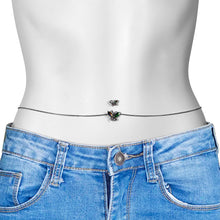 Load image into Gallery viewer, Rainbow Gem Butterfly Beauties Double Mount Belly Ring Belly Chain
