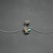 Load image into Gallery viewer, Rainbow Gem Butterfly Beauties Double Mount Belly Ring Belly Chain
