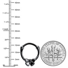 Load image into Gallery viewer, 16G 3/8 Black Textured Simple Butterfly Cartilage Clicker
