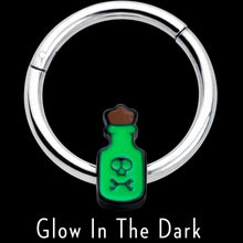 Load image into Gallery viewer, 16G 3/8 Poison Green Bottle Glow in the Dark Hinged Segment Ring
