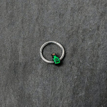 Load image into Gallery viewer, 16G 3/8 Poison Green Bottle Glow in the Dark Hinged Segment Ring
