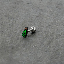Load image into Gallery viewer, 16G 1/4 Poison Green Bottle Glow in the Dark Cartilage Earring
