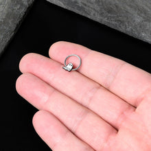 Load image into Gallery viewer, 16G 3/8 White Ghost Glow in the Dark Halloween Hinged Segment Ring

