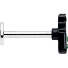 Load image into Gallery viewer, 16G 5/16 Poison Green Bottle Glow in the Dark Labret Monroe Tragus
