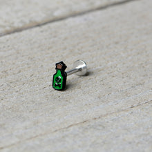 Load image into Gallery viewer, 16G 5/16 Poison Green Bottle Glow in the Dark Labret Monroe Tragus
