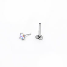 Load image into Gallery viewer, 16G 5/16 Aurora CZ Gem ASTM F-136 Implant Grade Titanium Heart End Labret Tragus
