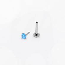 Load image into Gallery viewer, 16G 5/16 Blue CZ Gem ASTM F-136 Implant Grade Titanium Hex End Labret Tragus
