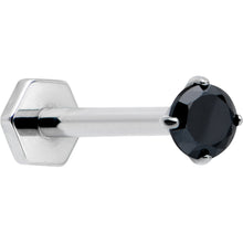 Load image into Gallery viewer, 16G 5/16 Black CZ Gem ASTM F-136 Implant Grade Titanium Hex End Labret Tragus
