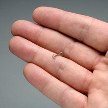 Load image into Gallery viewer, 16G 5/16 Pink CZ Gem ASTM F-136 Implant Grade Titanium Hex End Labret Tragus
