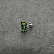 Load image into Gallery viewer, 16G 5/16 Frankenstein Head Green Glow in the Dark Labret Tragus
