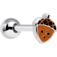 Load image into Gallery viewer, 16G 5/16 Acorn Face Brown Autumn Cartilage Tragus Earring

