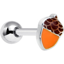 Load image into Gallery viewer, 16G 5/16 Autumn Acorn Brown Orange Cartilage Tragus Earring
