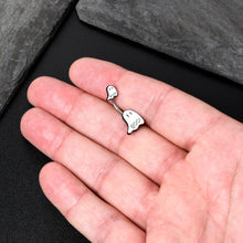 Load image into Gallery viewer, Halloween White Glow in the Dark Ghosts Double Mount Belly Ring
