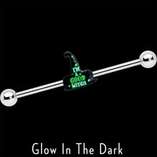 Load image into Gallery viewer, 14G Good Witch Hat Glow the Dark Halloween Industrial Barbell 38mm
