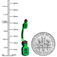 Load image into Gallery viewer, Green Poison Bottle Glow in the Dark Halloween Double Mount Belly Ring
