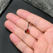 Load image into Gallery viewer, Autumn Tricolor Maple Leaves Red Green Orange Double Mount Belly Ring
