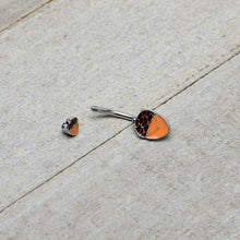 Load image into Gallery viewer, Autumn Acorn Brown Orange Fall Double Mount Belly Ring
